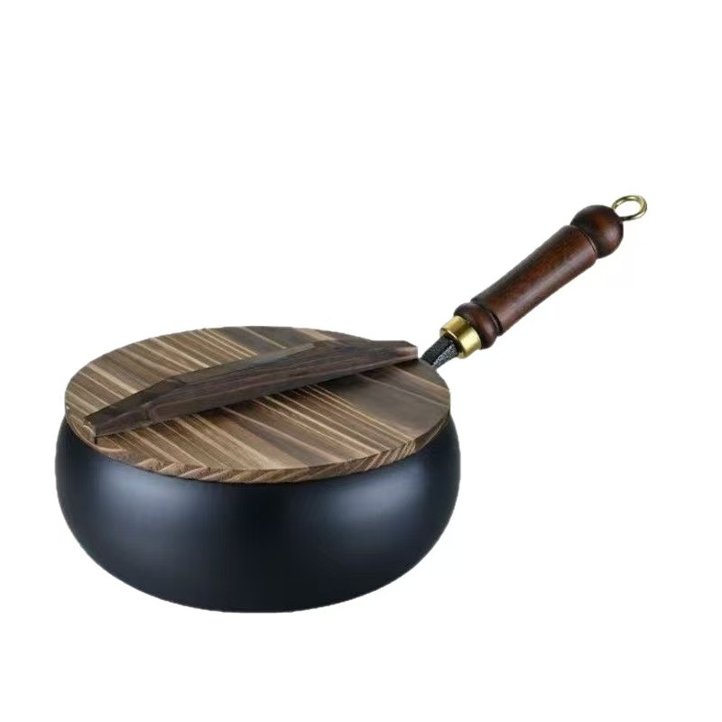 28CM 매끄러운 냄비 + 나무 뚜껑