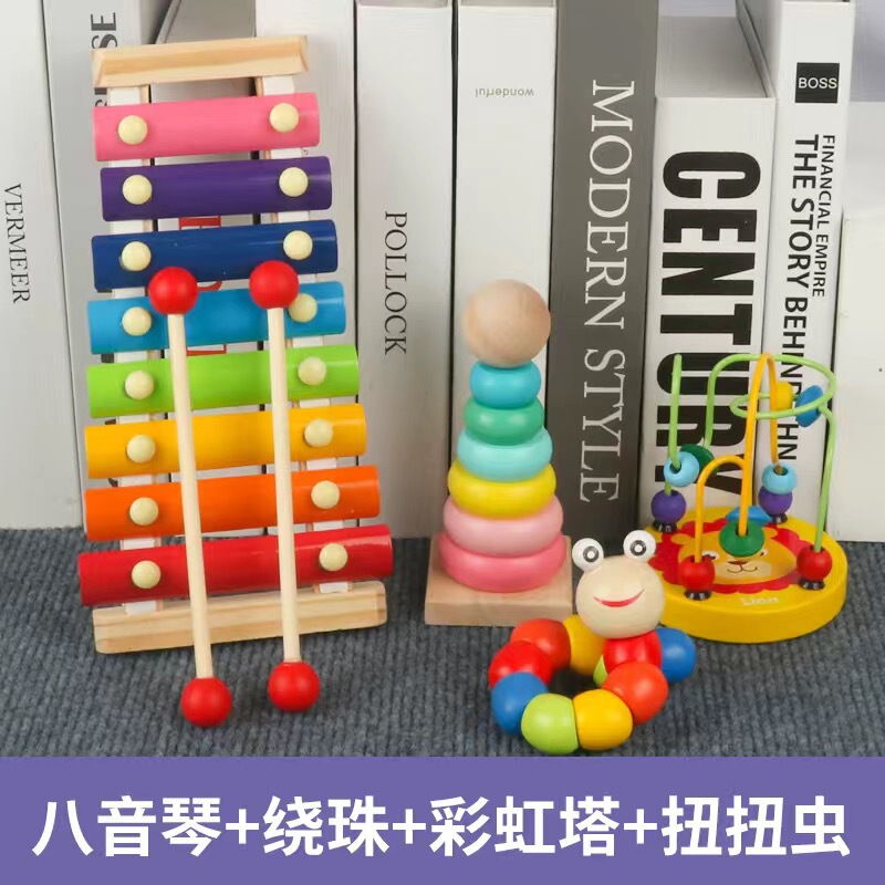 早期教育知育玩具子供木製赤ちゃんのおもちゃオルフ八音ピアノ子供ノックピアノセット木製教育遊び|undefined