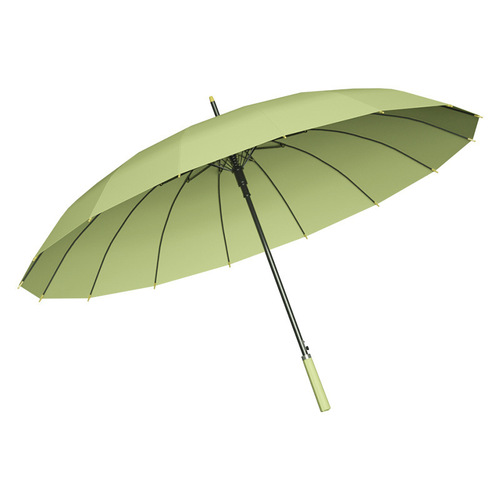 Creative 16-bone straight umbrella with color handle automatic Japanese double simple long handle umbrella for men and women reinforced storm-resistant umbrella