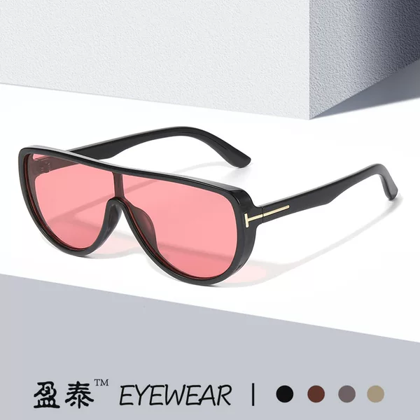 T-Shaped Toad One-Piece Aviator Sunglasses 2025 New European and American Fashion Large Frame Trendyy Street Photography Retro Sunglasses