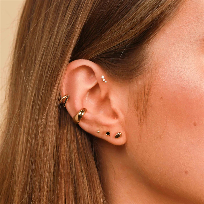 Personalised Double Layer Drop Earrings With Crystal Accents_voghion.com