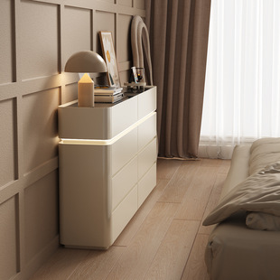 C^French Cream Style Bedroom Eight-Drawer Cabinet Bedside Storage Cabinet Light Luxury Master Bedroom Wall Chest of Drawers