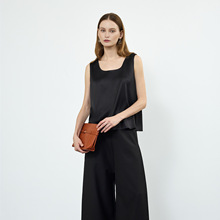 蝶绣2025新款真丝睡衣100%真丝背心简约上衣气质无袖夏季新款百搭