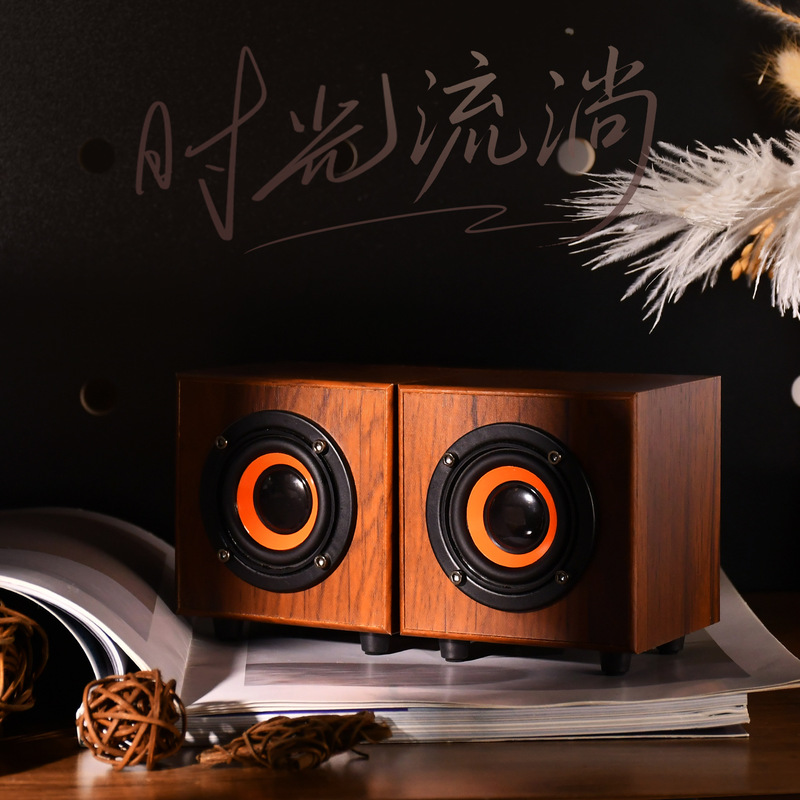木质迷你音箱手机电脑低音炮礼品logo创意小音响木纹3.5mm接口USB|undefined
