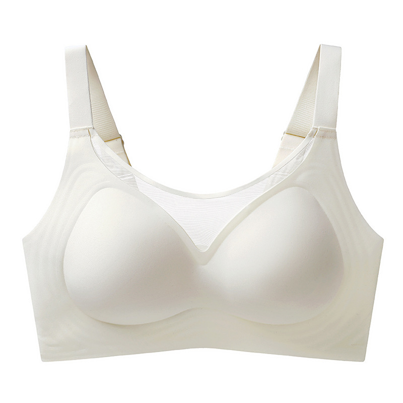 薄型、大きな胸、小さなチューブトップ、露出防止下着、女性用固定カッププッシュアップたるみ防止ワイドサイドブラ|undefined