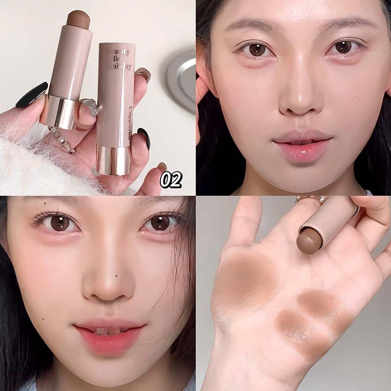 Cappuvini humectante seda seda barra de reparación monocromática natural matte sombra de nariz alta luz estereoscópica maquillaje