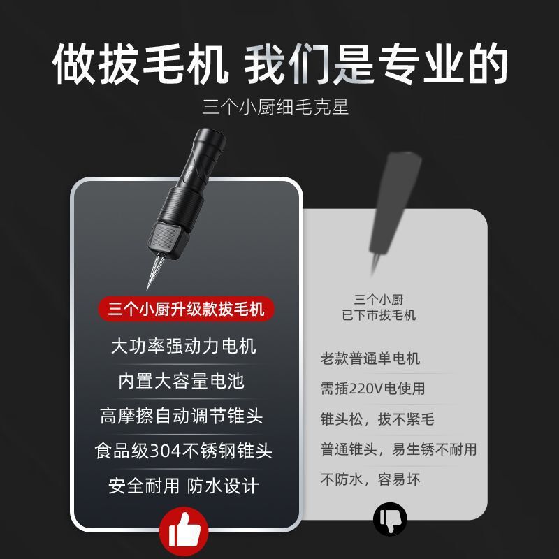 z三个小厨家禽电动拔毛去鸡鸭鹅毛充电防水全自动脱毛机家商用|undefined