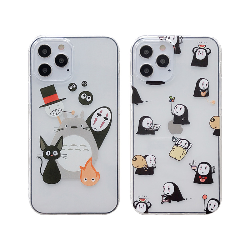 For iPhone14ProMax Phone Case Apple 13 Totoro Faceless Men's Air Cushion Air Pressure Protective Case 12 Soft Case
