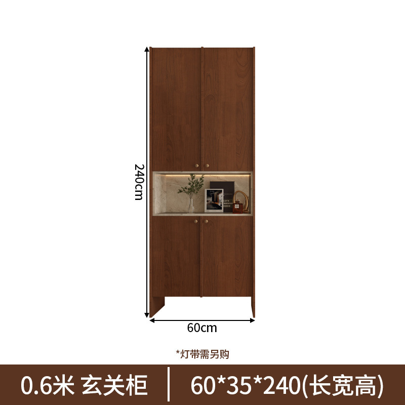 新中式胡桃木玄关柜入户门鞋柜骨骼线储物柜收纳柜家用客厅家具|undefined