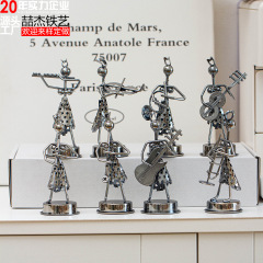 金属工芸品のバンドの形の家庭の置物 (女子のバンド) の全金属の合金の復古して上品です。