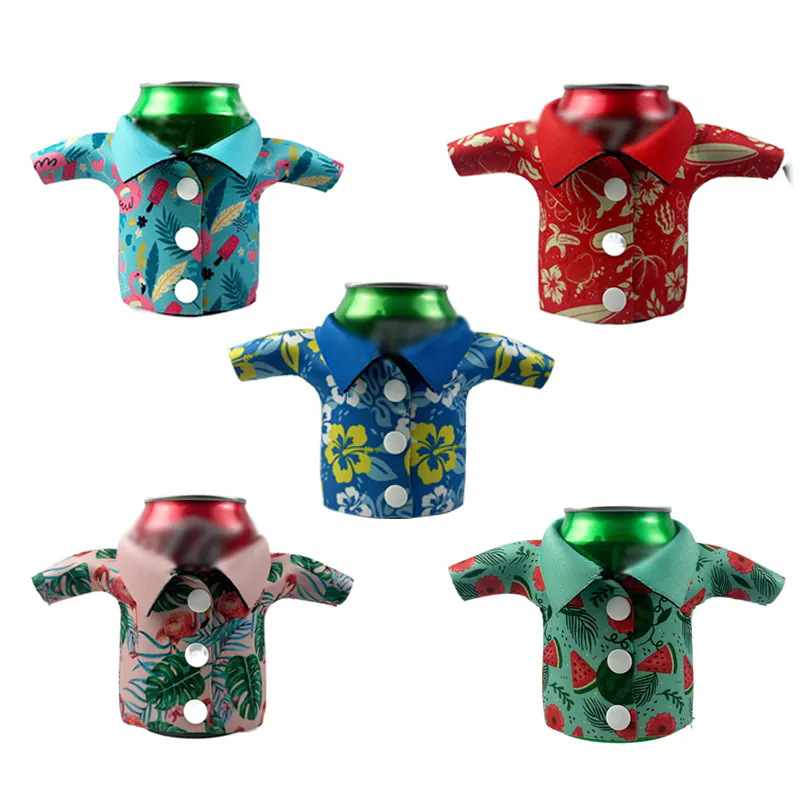 亚马逊创意T恤可乐杯套新款潜水料促销礼品衣服啤酒瓶套外贸定制