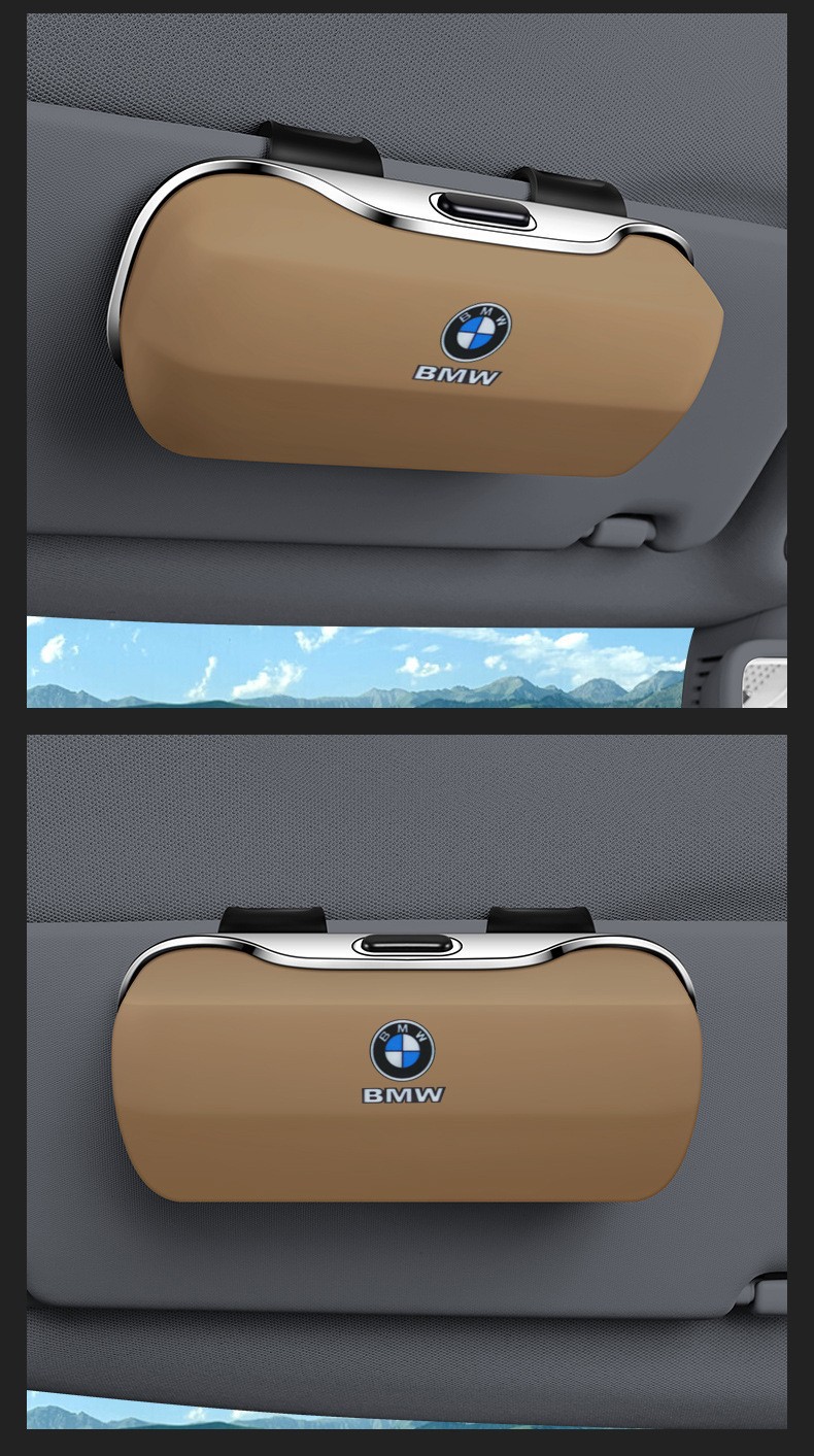 Car Sun Visor Glasses Storage Box In-Car Card Storage Push-Type Sunglasses Case Car Glasses Clip Supplies