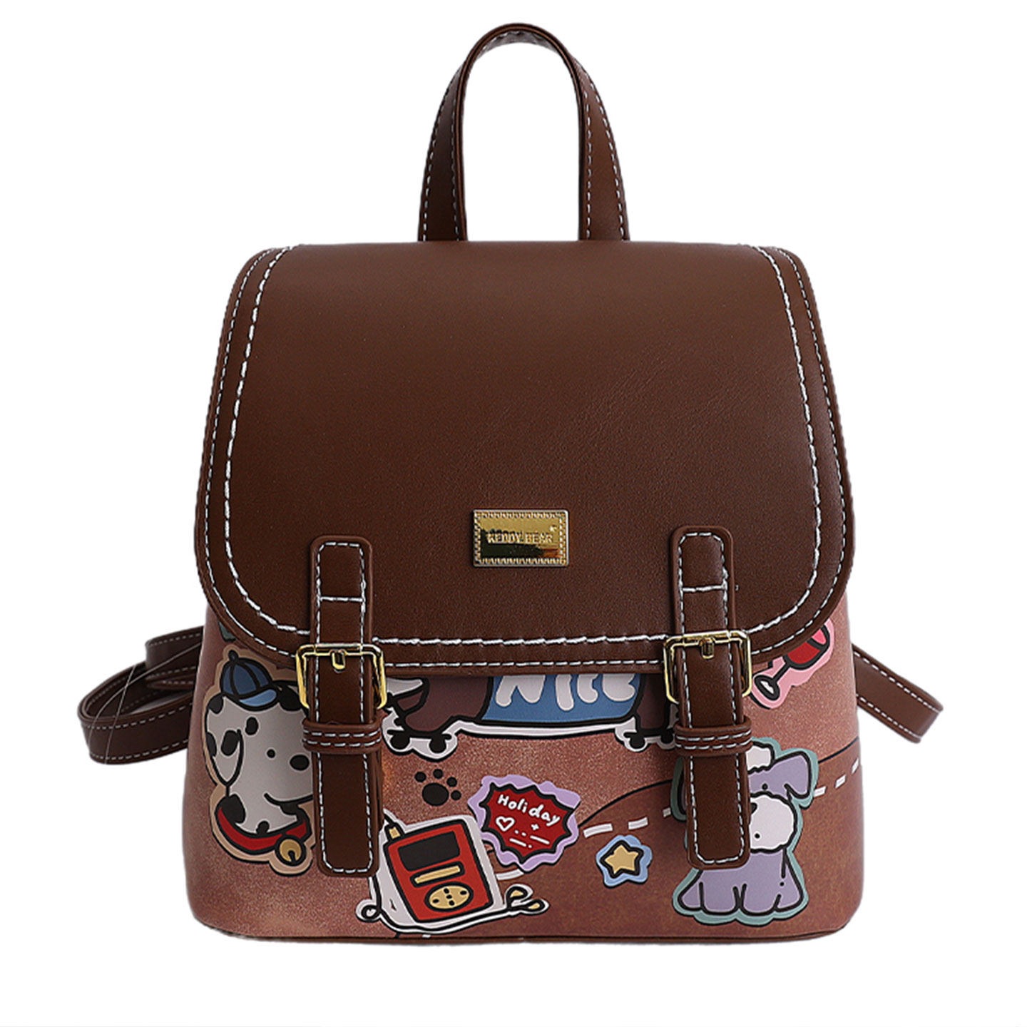 Mochila escolar de gran capacidad, mochila universitaria, mochila 2026 nueva impresión femenina, estilo exterior, retro