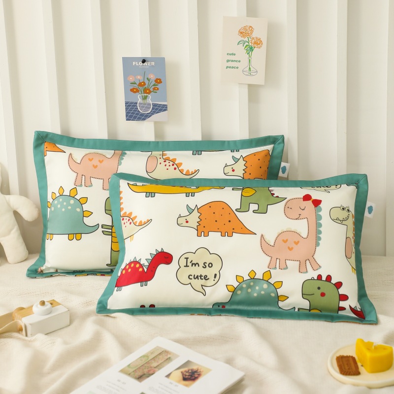 2024 New Long Staple Cotton Children's Pillowcases Class A Cotton Satin Small Pillowcases 60 Count Pillowcases with Edges Wholesale