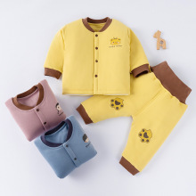 婴儿套装秋冬季140克水洗棉儿童分体男宝女宝保暖内衣秋裤夹棉