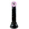 Manual suction cup dildo (black) bagged