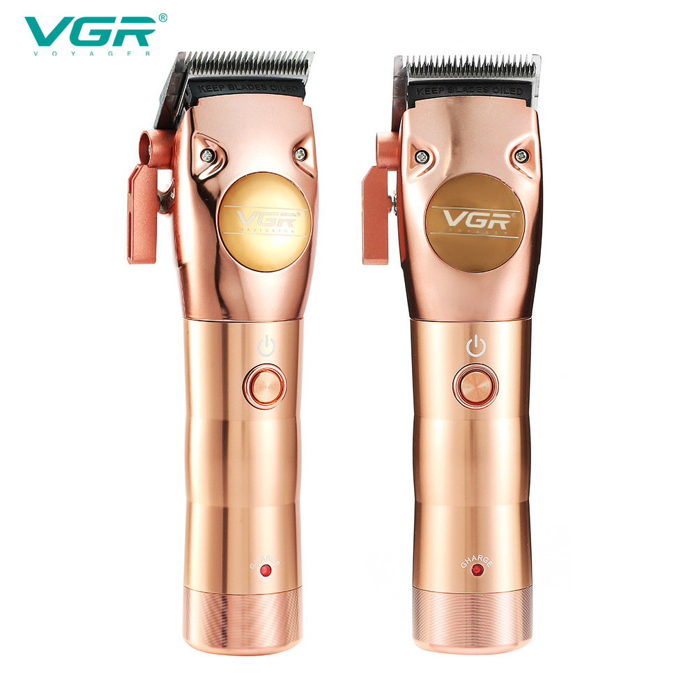 Cortapelos eléctrico totalmente metálico recargable de cabeza plana para recortar y afeitar el cabello._voghion.com