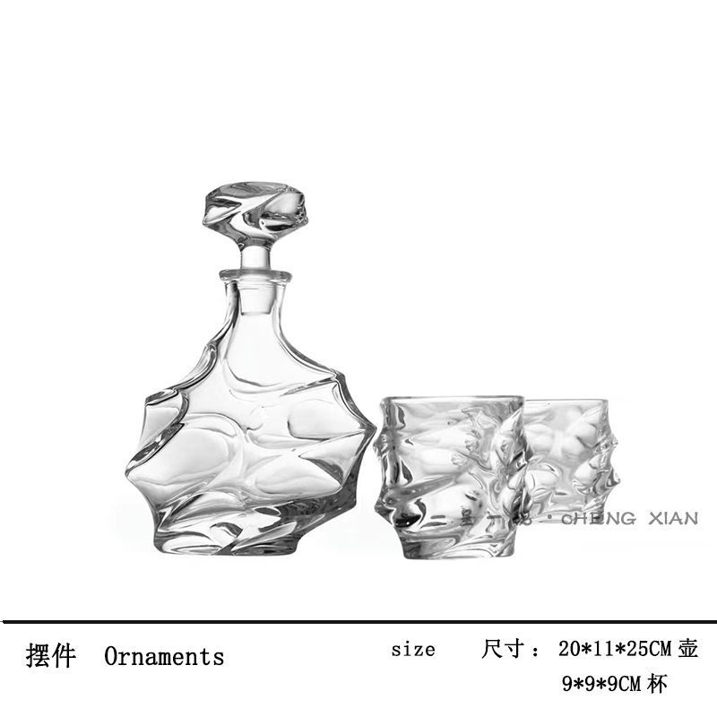 现代简约创意水晶玻璃酒具酒杯水壶套装桌面茶几餐桌酒店样板间|undefined