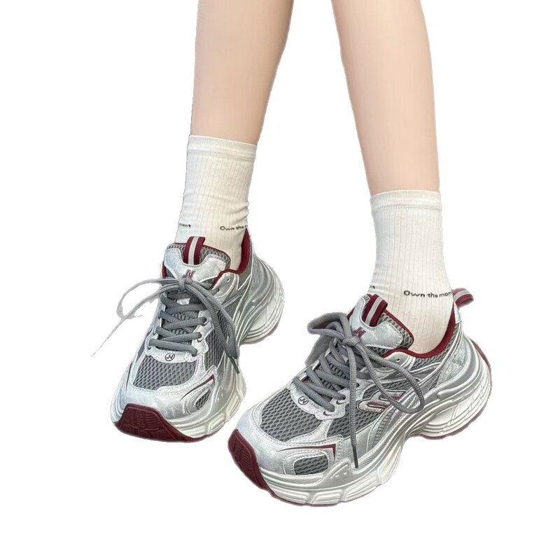 真皮厚底老爹鞋女2025春夏新款韩版透气百搭轻便防滑休闲运动鞋潮|undefined