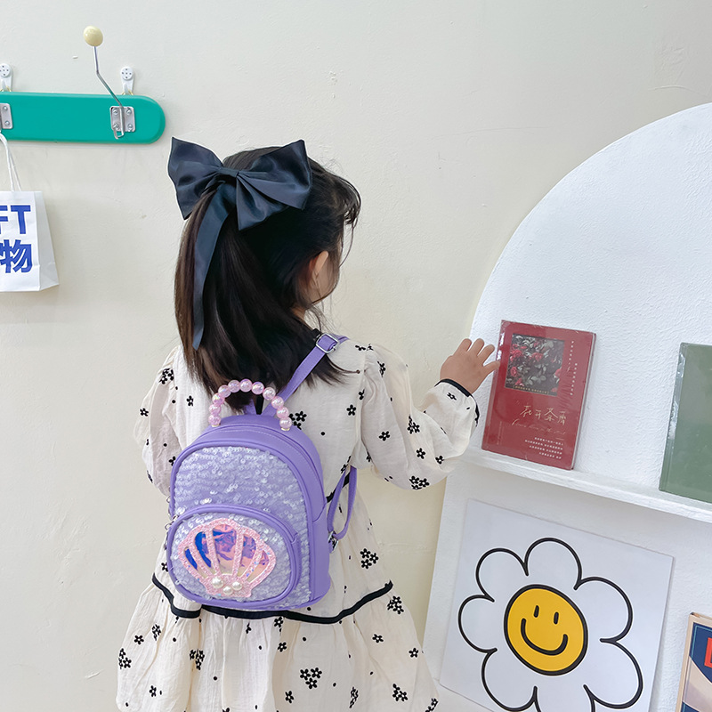 Princesa coreana niños bolsa de moda Linda niña lentejuelas mochila para 1-3 años bebé fuera pequeña mochila de moda