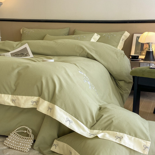 Autumn/Winter New A-Grade 100% Active Cotton Thick Flocked Warm Full Cotton Quilt Cover Set of Four Bedding