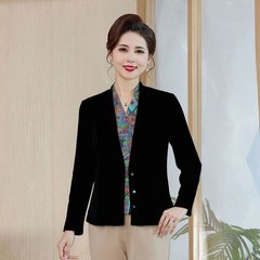 一件代发热卖爆款大货已出2025秋季新款时尚假两件印花丝绒打底衫
