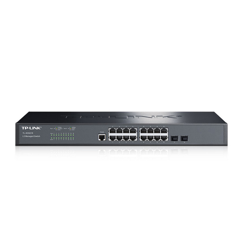 TP-LINK SG5218 16口全千兆三层网管光纤上联可网管型SFP汇聚VLAN