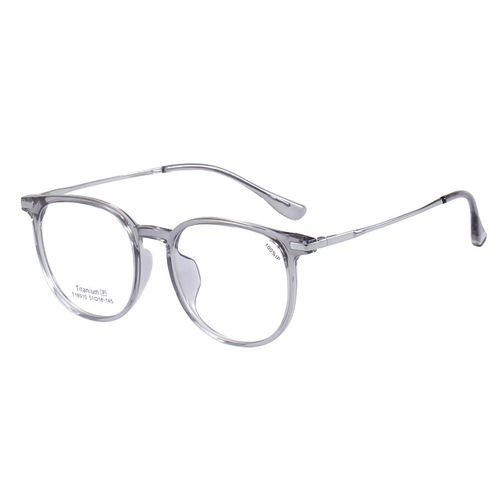 T18910 coffee color ultra-light titanium frame glasses frame fashionable men and women same style TR90 frame wholesale myopia glasses fashion