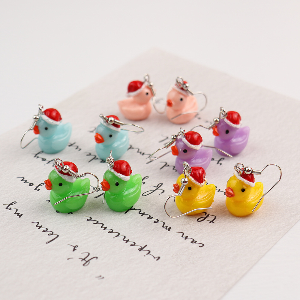 Wholesale Jewelry Cute Duck Resin Drop Earrings display picture 1