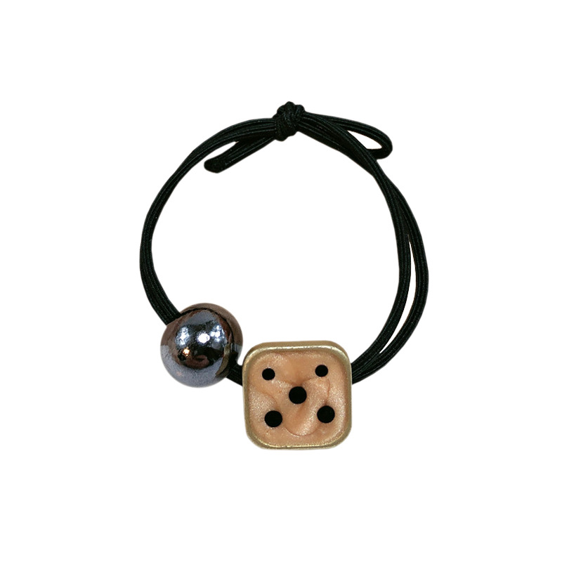 Coreano negro y blanco punto de onda cuadrado adornos de cabello simplista encantador Sen línea de resina de cabello cuerda de cabello de banda de goma cuerda de cabeza