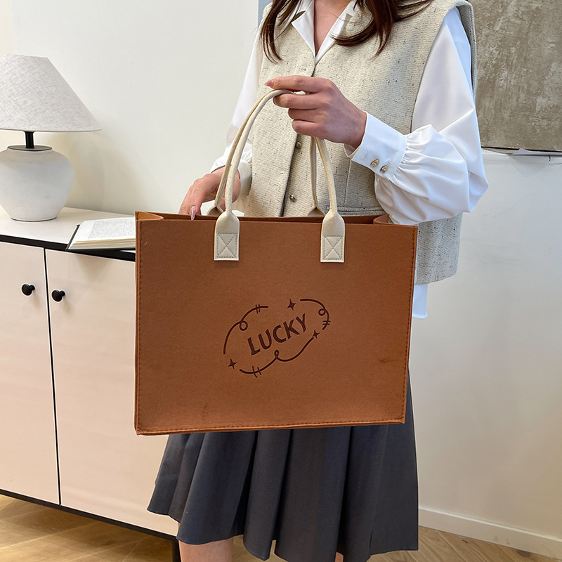新しいフェルトバッグロゴハンドバッグ企業プロモーションギフトバッグ大容量ショッピングバッグ環境に優しいバッグハンドバッグ|undefined