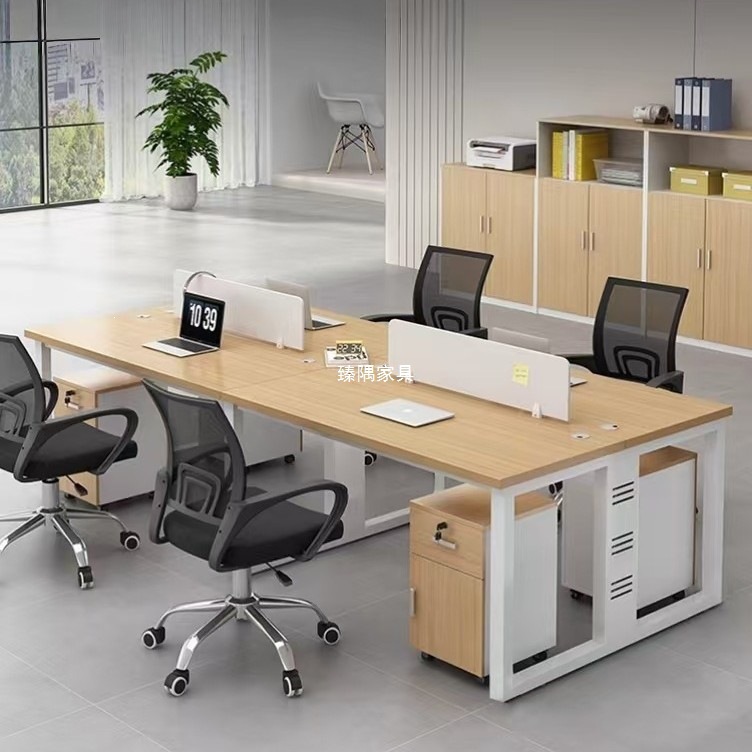 Mesa de escritorio de personal combinación simple mesa de computadora de oficina moderna de cuatro o seis personas tarjeta de pantalla asiento de personal