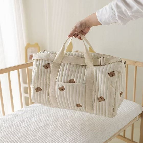 South Korea Ins New Style Embroidered All-match Travel Bag Large Capacity Luggage Bag Lightweight Storage Portable Crossbody Breathable