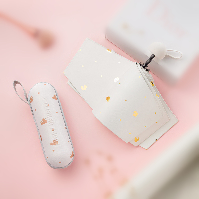 左都防晒伞遮阳伞防紫外线女晴雨伞折叠太阳伞小巧便携胶囊五折伞|ru