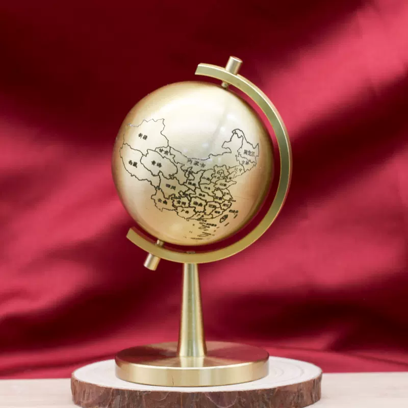 黄铜摆件地球仪工艺品生日礼物新奇特桌面办公室公司活动创意礼品