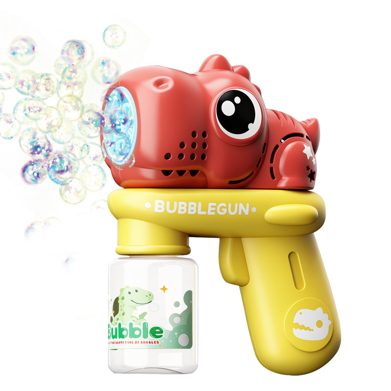 Actualización de la pistola de burbujas de dibujos animados eléctricos con un botón de burbujas con iluminación para bebés de seguridad no fugas de agua juguetes de burbujas al aire libre