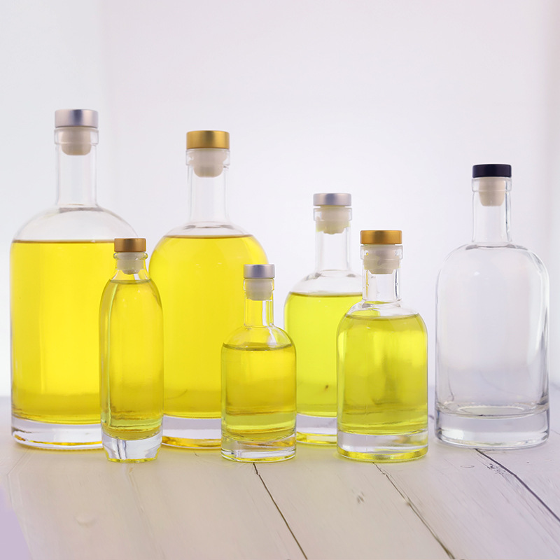 Botella de vino de frutas de vidrio esmerilado transparente de alto valor nominal 500ml botella vacía de vino de frutas cerrada