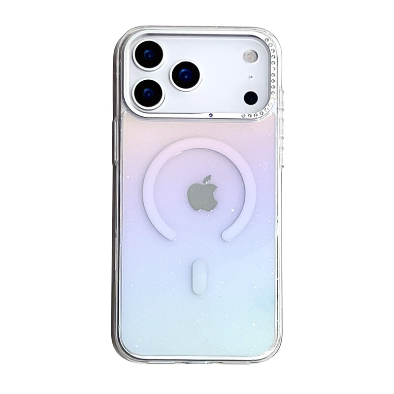 适用苹果17手机壳彩镀渐变色17Air透明闪粉iPhone17pro max磁吸壳|undefined