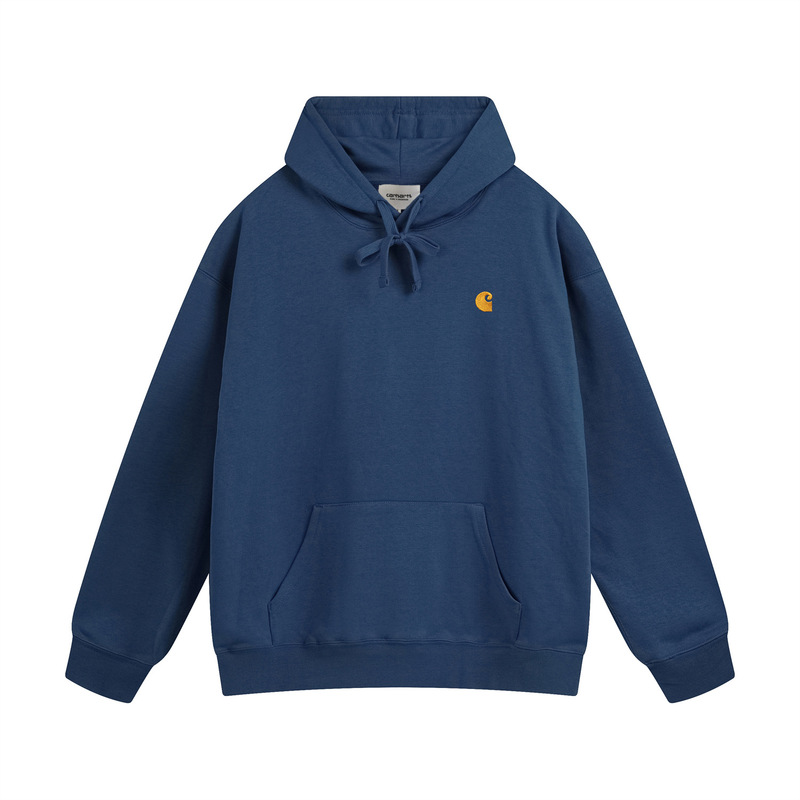 WIP men's new collection: classic logo embroidered hooded sweatshirt, trendy Carhartt-style fleece top, available for drop shipping