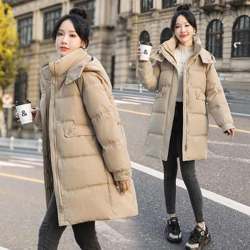 New Cotton-Padded Jacket for Women, Mid-Length, Loose and Thickened Cotton-Padded Jacket, Winter Niche Design, Cocoon-Shaped Fashionable Cotton-Padded Jacket