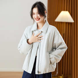翻领复古棉服女2025秋冬新款加厚保暖棉衣外套宽松休闲百搭上衣