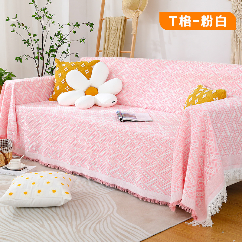 Sofá toalla Nordic simple cubierta del sofá color sólido antideslizante cubierta del sofá tela Internet celebridad ocio manta excursión manta de picnic
