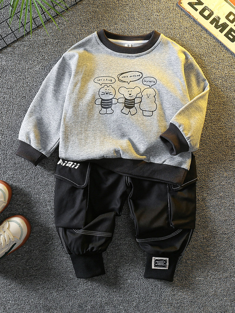 Conjunto de Ropa de Otoño para Niños 6342, Moda 2026, Ropa Deportiva de Primavera y Otoño para Niños Pequeños, Conjunto de Dos Piezas