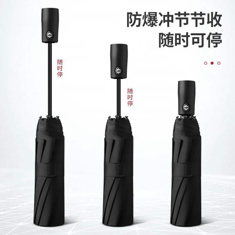 automatic anti-rebound car reverse umbrella explosion-proof business folding vinyl rain or shine dual-use umbrella