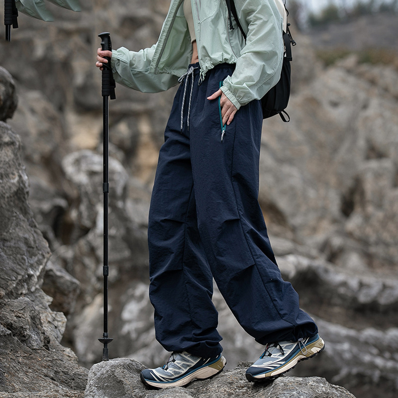 大牌深灰工装裤女2025新款夏户外爬山穿搭速干防晒徒步运动冲锋裤|undefined