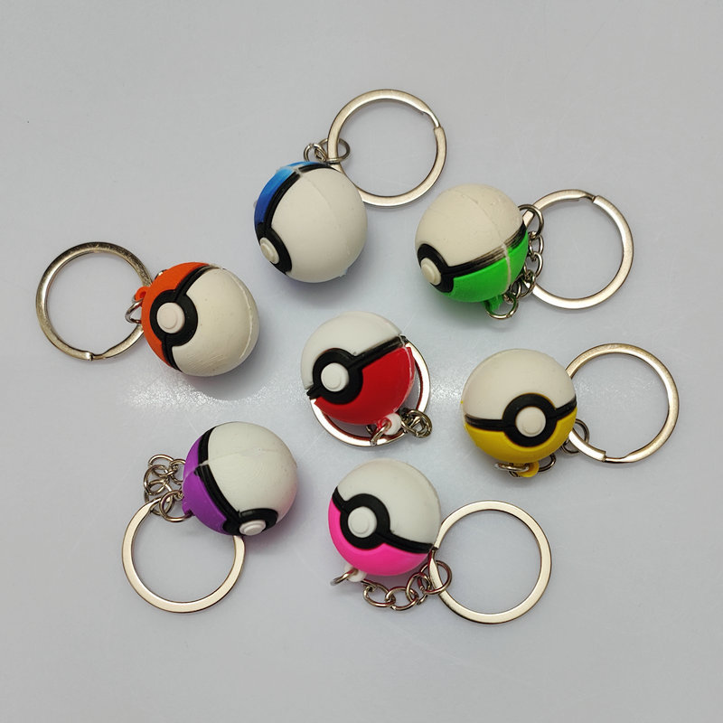 Cross-border PVC three-dimensional keychain magic baby pocket monster elf ball ball small pendant activity gift