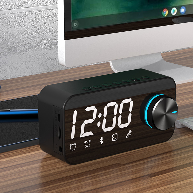 現物クロスボーダー鏡面無線bluetoothスピーカー携帯プレゼント家庭用カード学生時計目覚まし時計パソコン音響|undefined