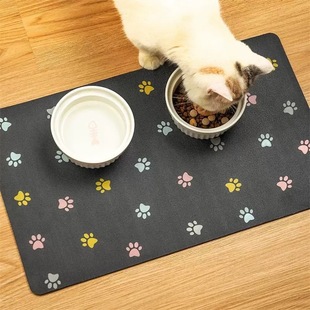 Simple Pet Feeding Mat, Diatom Mud, Water-Absorbent, Non-Slip, Dirt-Resistant, Resting Mat, Repeatable Washing, Easy-Care Cat and Dog Mat