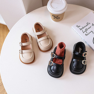 Girls Small Leather Shoes 2024 Spring and Autumn New Vintage Mary Jane Single Shoes Children's Shoes British Style Baby Princess Shoes