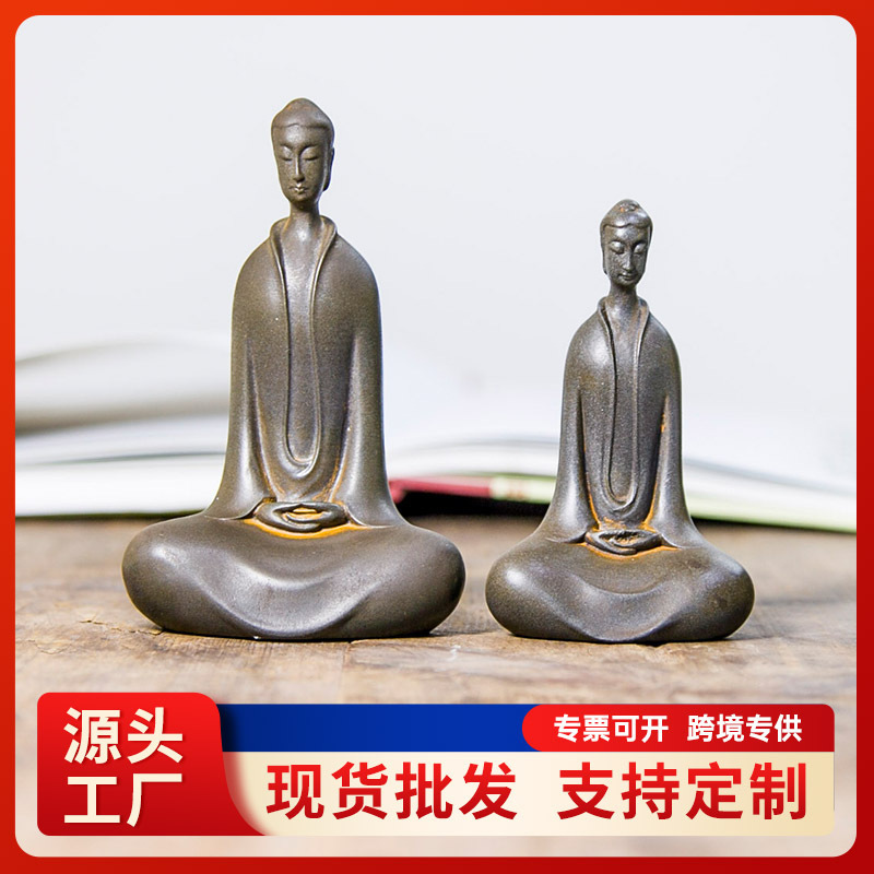 Zen-Inspired New Chinese-Style Northern Wei Dynasty Buddha Statue, Living Room Tabletop Home Decoration, High-End Niche Handmade Resin Crafts